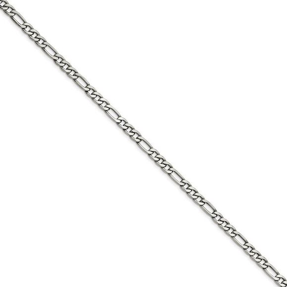 Men's 6.3mm Stainless Steel Figaro Chain Necklace 24 Inch